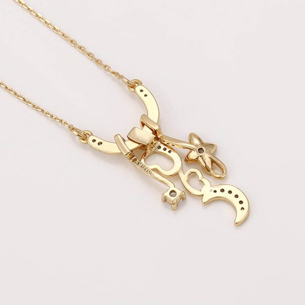Love the Moon Drop Gold Necklace - Picture 6 of 9